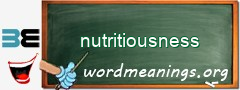 WordMeaning blackboard for nutritiousness